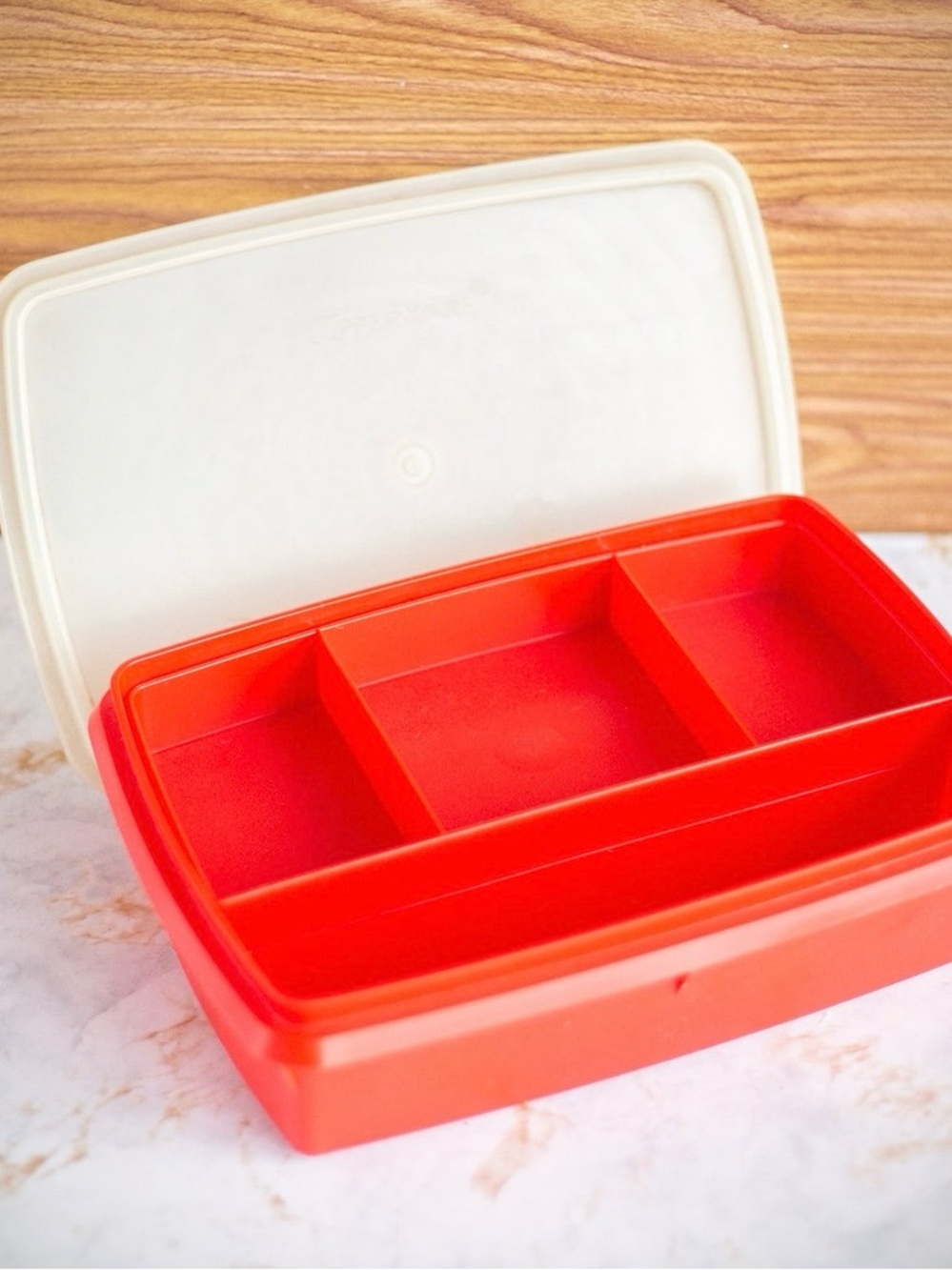 Tupperware Red Divided Food Storage Container [Pack of 2]